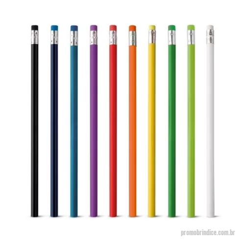 Lápis personalizados - Lápis com borracha. Grau de dureza: HB. Produto certificado de acordo com a portaria Inmetro nº423 de 8/out/2021. ø7 x 190 mm