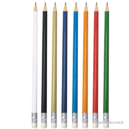 Lápis personalizados - Lápis com borracha personalizado. Diversas cores