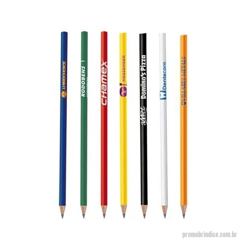 Lápis personalizados - Lápis resinado colorido de grafite preto e guarnição prateada. Obs.: Apenas na cor natural o lápis é de madeira de reflorestamento.