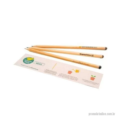 Lápis Semente Ecológico personalizados - Lápis em cor natural contendo semente em sua ponta. Gravação em silk