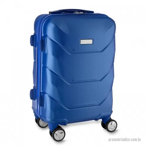 Mala de Bordo personalizada - Mala viagem pequena em ABS (Estireno de acrilonitrilo e butadieno); Forro poliéster; Sistema de carrinho de aço; Alça de mão na lateral e na parte superior; Quatro rodas de 360 graus; Acompanha Plaquinha de acrílico auto colante sem personalização.