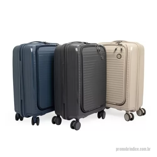 Mala de Bordo personalizada - Mala de bordo com capacidade de 43 litros, fabricada em plástico rígido (casca dura) para maior durabilidade e proteção. Possui cadeado numérico embutido, garantindo mais segurança para a bagagem. Conta com compartimentos internos práticos, incluindo bolso telado para itens pequenos ou delicados e cinta compressora para manter as roupas organizadas. Equipada com duas alças de mãos e puxador retrátil com ajuste de altura, proporcionando conforto durante o transporte. As quatro rodinhas 360° oferecem mobilidade fácil e suave em qualquer direção. Inclui placa para personalização, tornando a mala única e exclusiva. Ideal para viagens curtas, atende aos padrões de bagagem de cabine.