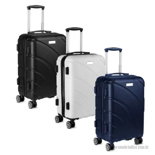 Mala de Bordo personalizada - Mala de viagem 47 litros com segredo, possui 3 divisões internas, rodinhas 360 graus, quatro apoiadores, alça superior do carrinho com botão para ajuste de tamanho e mais duas alças para as mãos. Acompanha placa central para personalização.
