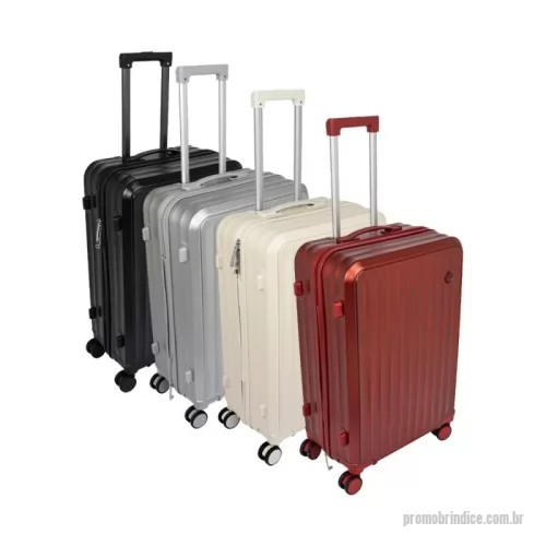 Mala de viagem personalizada - Pensada para tornar as viagens mais práticas e confortáveis, esta mala combina estrutura resistente com design exclusivo e espaço para personalização. Leve e ideal para acompanhar suas viagens, ela conta com espaço interno com divisória, que contém bolso em tela e outro espaço com cinta compressora para manter tudo no lugar. Além disso, conta com 4 apoios laterais para descanso e 4 rodas com giro 360°, oferecendo facilidade de locomoção em qualquer direção. Seu puxador ergonômico ajustável, 2 alças de mãos e cadeado TSA garantem máxima proteção e mobilidade. A escolha perfeita para quem busca uma mala espaçosa, fácil de manusear e que proporciona praticidade e segurança durante as viagens.
