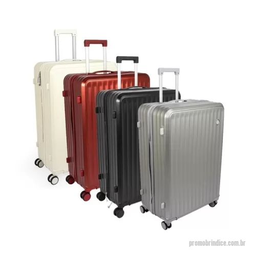 Mala de viagem personalizada - Pensada para tornar as viagens mais práticas e confortáveis, esta mala combina estrutura resistente com design exclusivo e espaço para personalização. Leve e ideal para acompanhar suas viagens, ela conta com espaço interno com divisória, que contém bolso em tela e outro espaço com cinta compressora para manter tudo no lugar. Além disso, conta com 4 apoios laterais para descanso e 4 rodas com giro 360°, oferecendo facilidade de locomoção em qualquer direção. Seu puxador ergonômico ajustável, 2 alças de mãos e cadeado TSA garantem máxima proteção e mobilidade. A escolha perfeita para quem busca uma mala espaçosa, fácil de manusear e que proporciona praticidade e segurança durante as viagens.