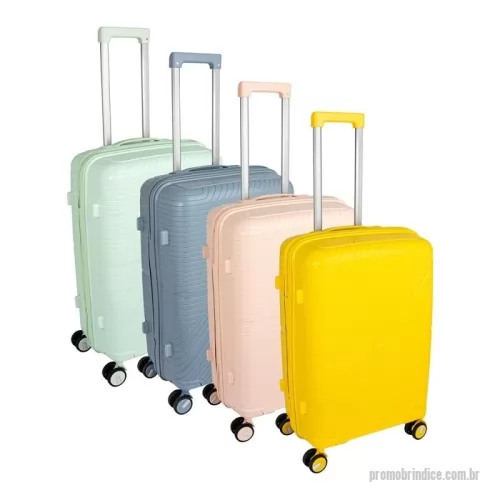 Mala de viagem personalizada - Projetada para oferecer praticidade e conforto, esta mala une o plástico resistente a um design exclusivo. Perfeita para qualquer viagem, ela apresenta um interior inteligente com divisória equipada com bolso em tela e cinta compressora, garantindo organização e segurança para os seus pertences. Com 4 apoios laterais para maior estabilidade e 4 rodas com giro 360°, proporciona locomoção suave em qualquer direção. O puxador ergonômico, as duas alças de mão e o cadeado TSA agregam proteção, mobilidade e facilidade no manuseio. Ideal para quem busca espaço, funcionalidade e segurança em suas viagens.