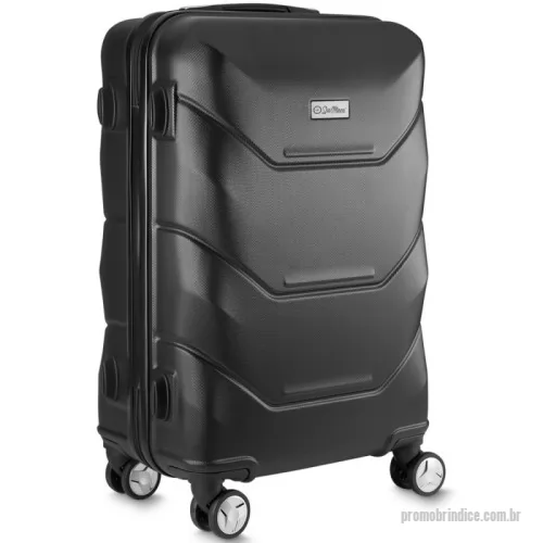 Mala de viagem personalizada - Descubra a Mala de Viagem Personalizada em plástico ABS, resistente e elegante. Com abertura frontal com zíper, oferece acesso rápido e fácil ao interior. Seu forro de poliéster protege seus pertences, enquanto o sistema de carrinho em aço garante durabilidade. Conta ainda com alça de mão lateral e superior para mais conforto no transporte e quatro rodas 360°, proporcionando máxima mobilidade.  Leve, funcional e cheia de estilo, essa mala é perfeita para te acompanhar em todas as suas aventuras!