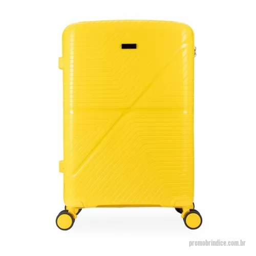 Mala de viagem personalizada - Mala de viagem Personalizada 08263AB com sua logomarca. 20 anos ajudando a cotar Brindes Promocionais com várias empresas num único clique. Mala de Viagem 67 Litros – com Placa para Personalização  Descrição: Mala de viagem fabricada em plástico resistente, com capacidade para até 67 litros, ideal para viagens longas ou médias. Seu interior é equipado com divisória, contendo bolso em tela, além de outro compartimento com cinta compressora, garantindo melhor organização dos objetos.  Possui duas alças de mão (superior e lateral), quatro apoios laterais, rodinhas com giro 360°, puxador com ajuste de altura e cadeado numérico padrão TSA, proporcionando segurança e praticidade durante o transporte.  Acompanha placa em metal para personalização, ideal para gravação personalizada.  Especificações:  Altura: 64 cm  Largura: 44 cm  Profundidade: 27 cm  Comprimento da alça: 38 cm  Medidas para gravação (CxL): 1,5 cm × 4 cm  Peso aproximado: 3151 gMala de Viagem 67 Litros – com Placa para Personalização  Descrição: Mala de viagem fabricada em plástico resistente, com capacidade para até 67 litros, ideal para viagens longas ou médias. Seu interior é equipado com divisória, contendo bolso em tela, além de outro compartimento com cinta compressora, garantindo melhor organização dos objetos.  Possui duas alças de mão (superior e lateral), quatro apoios laterais, rodinhas com giro 360°, puxador com ajuste de altura e cadeado numérico padrão TSA, proporcionando segurança e praticidade durante o transporte.  Acompanha placa em metal para personalização, ideal para gravação personalizada.  Especificações:  Altura: 64 cm  Largura: 44 cm  Profundidade: 27 cm  Comprimento da alça: 38 cm  Medidas para gravação (CxL): 1,5 cm × 4 cm  Peso aproximado: 3151 gMala de viagem Personalizada, 178431, B Brindes Promocionais. Clique e Cote no Portal PromoBríndice!