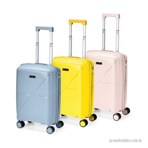 Mala de viagem personalizada - Mala de viagem Personalizada 08262AB com sua logomarca. 20 anos ajudando a cotar Brindes Promocionais com várias empresas num único clique. Mala de Viagem 30 Litros – com Placa para Personalização  Descrição: Mala de viagem produzida em plástico resistente, com capacidade máxima de 30 litros, ideal para viagens curtas e uso diário. Seu interior conta com divisória, bolso em tela, e compartimento adicional com cinta compressora, oferecendo excelente organização interna.  Possui alça de mão, rodinhas com giro 360°, puxador com ajuste de nível e cadeado numérico padrão TSA, garantindo praticidade, conforto e segurança durante o transporte.  Acompanha placa em metal para personalização, ideal para gravações personalizadas.  Especificações:  Altura: 54 cm  Largura: 33 cm  Profundidade: 23,5 cm  Comprimento da alça: 47 cm  Medidas para gravação (CxL): 1,5 cm × 4 cm  Peso aproximado: 2607 gMala de Viagem 30 Litros – com Placa para Personalização  Descrição: Mala de viagem produzida em plástico resistente, com capacidade máxima de 30 litros, ideal para viagens curtas e uso diário. Seu interior conta com divisória, bolso em tela, e compartimento adicional com cinta compressora, oferecendo excelente organização interna.  Possui alça de mão, rodinhas com giro 360°, puxador com ajuste de nível e cadeado numérico padrão TSA, garantindo praticidade, conforto e segurança durante o transporte.  Acompanha placa em metal para personalização, ideal para gravações personalizadas.  Especificações:  Altura: 54 cm  Largura: 33 cm  Profundidade: 23,5 cm  Comprimento da alça: 47 cm  Medidas para gravação (CxL): 1,5 cm × 4 cm  Peso aproximado: 2607 gMala de viagem Personalizada, 178432, B Brindes Promocionais. Clique e Cote no Portal PromoBríndice!