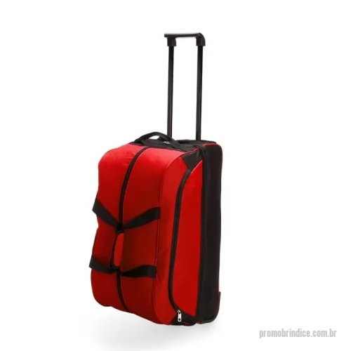 Mala de viagem personalizada - Mais versatilidade para o dia a dia e até mesmo viagens! Feita em poliéster resistente à água, essa mala de 51 litros conta com quatro compartimentos, incluindo um exclusivo para guardar o puxador e manter tudo mais organizado. O transporte é prático e confortável, com alças de mão unidas por suporte em velcro, puxador retrátil e duas rodinhas, permitindo escolher entre dois modos de locomoção. Para mais estabilidade, conta ainda com placa reforçada no fundo e dois pés de apoio.  Altura :  55,5 cm  Largura :  30 cm  Profundidade :  30cm