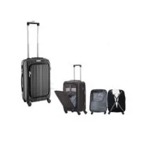 Mala de Bordo Modelo Acess com 4 rodas 360º e bolso externo com 3 compartimentos de fácil acesso, estrutura rígida em ABS em cor preta, abertura em zíper e cadeado de senha, proporciona um transporte mais confortável e seguro para o usuário, a mala dispõe em seu topo um puxador com alça retrátil, uma alça de mão reforçada e também uma alça de mão na lateral, no seu interior a mala possui divisória interna com zíper e elástico, tem as medidas de 37 cm x 23 cm x 52 cm e pesa 2,3 Kg. e o seu logotipo é aplicado a laser sobre plaquinha de metal para personalizar a marca da sua empresa e presenteie seus clientes e colaboradores com um brinde exclusivo.