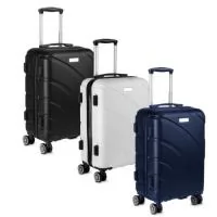 "Mala de Viagem em plástico ABS, ideal para suas viagens e deslocamentos.  Características:  Abertura frontal com zíper que proporciona fácil acesso ao interior da mala, tornando a organização mais simples e rápida. Forro em poliéster, garantindo uma proteção extra aos seus pertences durante o transporte. Sistema de carrinho de aço, permitindo que você a conduza com facilidade e conforto. Alça de mão na lateral e na parte superior para maior comodidade no manuseio da mala. Quatro rodas de 360 graus, proporcionando mobilidade total e movimentação suave em todas as direções. Acompanha Plaquinha de metal sem personalização, com a mala perfurada para aplicação da plaquinha, adicionando um toque sofisticado e diferenciado ao produto. OBS.: As imagens exibidas neste site são ilustrativas e podem apresentar variações de tonalidade e intensidade em relação ao produto real."
