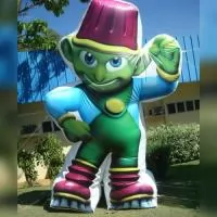 Mascote Inflável Gigante Utilização  em feiras, exposições e eventos, de fácil transporte e grande visibilidade.