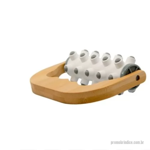 Massageador personalizado - Rolo massageador manual com cabo de bambu.