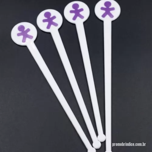 Mexedor de bebida personalizado - Misturador descartável em plástico resistente para bebidas. Ideal para mexer drinks, coquetéis de copo baixo como caipirinha. Indicado também como item decorativo para drinks e copos personalizados