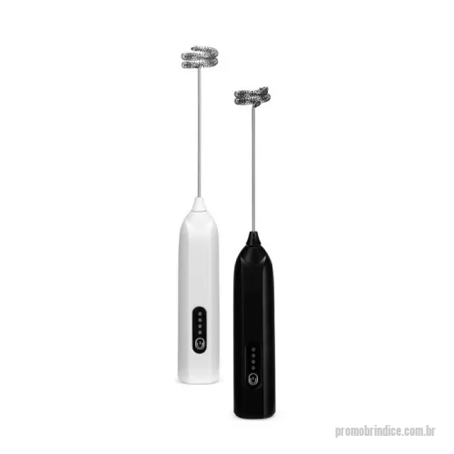 Misturador Mixer personalizado - Descrição: Misturador recarregável multiuso. Possui corpo em plástico ABS, painel frontal com botão de acionamento e indicadores em LED, além de batedor removível em inox 304. Acompanha cabo USB-C para carregamento.  Altura :  23,4 cm  Largura :  3 cm  Profundidade :  2,8 cm
