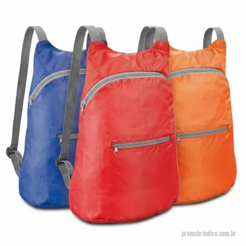 Mochila dobrável personalizada - Mochila Dobrável em Poliester 100%