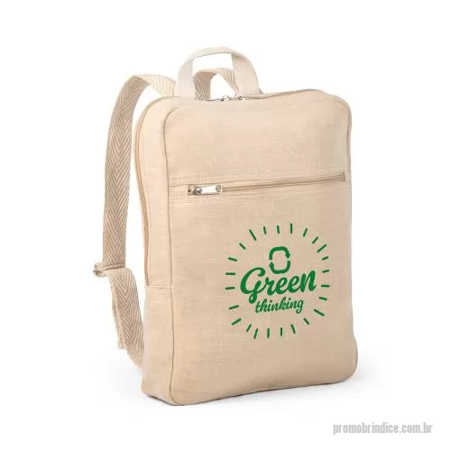 Mochila ecológica personalizada - Mochila em juco mistura de algodão e juta, 275 g/m²