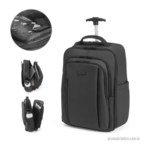 Mochila para notebook personalizada - Mochila trolley em 900D com revestimento resistente à água. Compartimento principal espaçoso com bolso para portátil até 17,3