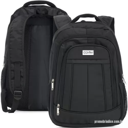 Mochila para notebook personalizada - Carregue tudo o que precisa com praticidade e segurança! Nossa mochila personalizada de poliéster de 26 litros possui três compartimentos espaçosos, incluindo um bolso acolchoado para notebook 15.6”. Com bolsos laterais em malha, duas alças de mão reforçadas e costado espumado, ela oferece máximo conforto e organização para o seu dia a dia. Ideal para trabalho, estudos ou viagens!