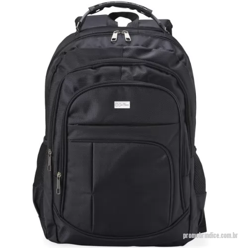 Mochila para notebook personalizada - Leve tudo o que precisa com praticidade e segurança! Nossa mochila de 30 litros é feita de nylon resistente e conta com 4 compartimentos espaçosos, incluindo um bolso dedicado para notebook de até 15,6”. Além disso, possui bolsos laterais em malha, duas alças de mão reforçadas e um costado espumado para máximo conforto. Ideal para o dia a dia, estudos, trabalho ou viagens!