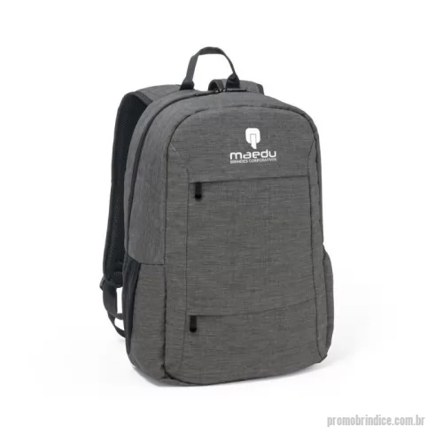 Mochila para notebook personalizada - Mochila para notebook portátil em 300D poliéster reciclado (100% rPET) e forro em 210D poliéster reciclado (100% rPET). Compartimento principal almofadado, com divisória principal para portátil até 15.6