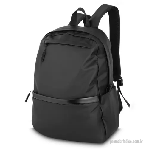 Mochila para notebook personalizada - Mochila para notebook em PU.  Parte externa: Alça de mão; Alça ombro acolchoada; Engate para mala de viagem; Bolso frontal; Bolso lateral;  Parte interna: Compartimento para Notebook, Tamanho total do Notebook - 15,6