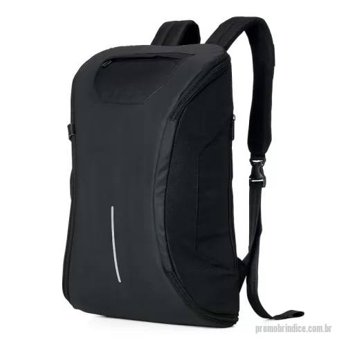 Mochila para notebook personalizada - Pasta Maleta para notebook em tecido poliéster 600D e interior 210D. Parte externa: 1 Bolso frontal com ziper; Alça de mão e ombro acolchoadas; Alça lateral; Conector USB na lateral. Engate para mala de viagem.  Parte interna: Compartimento para notebook; Tamanho total do Notebook - 15.6