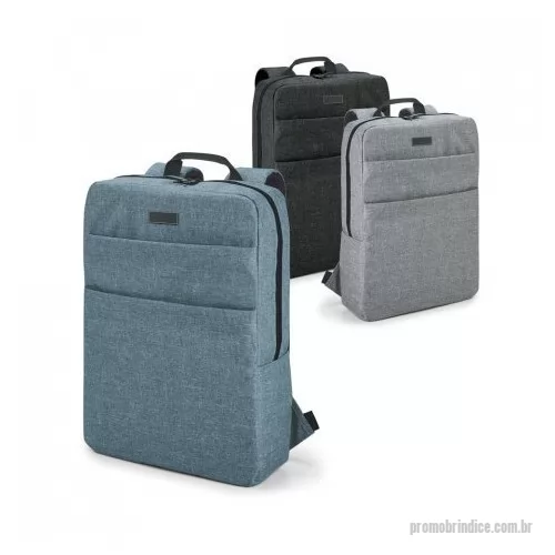 Mochila para notebook personalizada - Mochila para notebook em 600D de alta densidade com um compartimento com divisória almofadada para notebook até 15.6''. Interior forrado e almofadado. Mochila com 2 bolsos frontais, parte posterior e alças almofadadas. Placa metálica removível com imã, para fácil gravação.