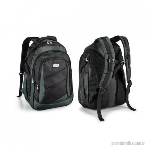 Mochila para notebook personalizada - Mochila para notebook em 1680D e 300D com dois compartimentos. Compartimento principal com divisória almofadada para notebook até 15.6''. Interior forrado. Mochila com 3 bolsos frontais e 2 bolsos laterais, parte posterior almofadada, com sistema de apoio acolchoado para as costas e alças almofadadas. Placa metálica removível com imã, para fácil gravação.