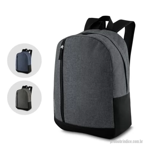 Mochila para notebook personalizada - Mochila em poliéster 600D e interior em 210D.  Parte externa: Um bolso lateral em malha. Compartimento frontal com ziper. Alça de mão.
