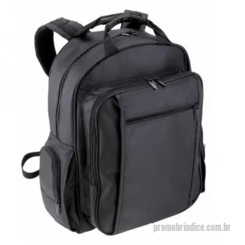 Mochila para notebook personalizada - Mochila em prada, bolsos frontais, bolsos laterais, alça de mão e de ombro, costa e fundo espumados, porta-notebook interno, fino acabamento.