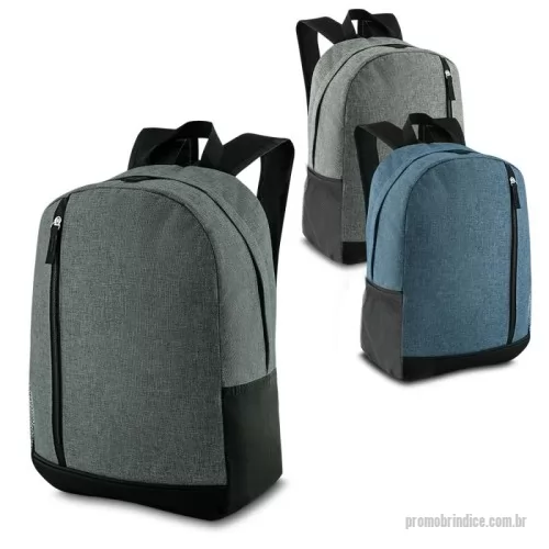 Mochila para notebook personalizada - Mochila em poliéster 600D e interior em 210D.  Parte externa: Um bolso lateral em malha. Compartimento frontal com ziper. Alça de mão.