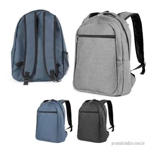 Mochila para notebook personalizada - 	Mochila p/ Notebook em tecido poliéster.  Parte externa: Bolso frontal com zíper; Alça de mão e ombro;  Parte interna: Compartimento para Notebook, Tamanho total do Notebook - 15,6?