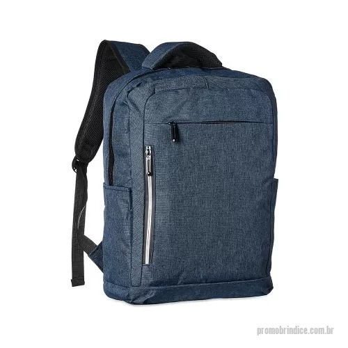 Mochila para notebook personalizada - Mochila de nylon 20 litros com três compartimentos, principal com bolso notebook 15,6. Bolsos laterais, faixa refletiva, adaptador USB.