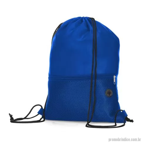 Mochila para notebook personalizada - Sacola/Mochila em tecido poliéster 210D com bolso frontal com zíper.