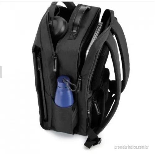 Mochila para notebook personalizada - Mochila para notebook, moderna e funcional, com várias divisórias para organização diária mais eficiente.  Material exterior: poliéster reciclado 600D de alta densidade com acabamento repelente à água Material interior: poliéster reciclado 210D Bolso para notebook: 17,3