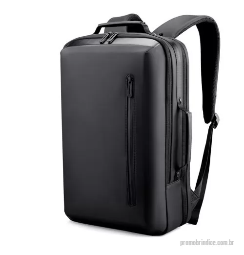 Mochila para notebook personalizada - Mochila premium, produzida com poliéster acolchoado e interior em 210D, alças de ombro acolchoadas, interior com divisórias com zíper para acomodar pequenos objetos, bolso frontal com zíper e na parte das costas uma divisória atrás do engate para mal