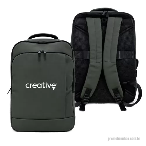 Mochila para notebook personalizada - A Mochila Antifurto para Notebook oferece espaço e praticidade para transportar equipamentos, acessórios e objetos pessoais. Com capacidade aproximada de 22,9 litros, possui compartimento antifurto com três divisórias internas. O compartimento principal também conta com três divisórias, enquanto o espaço para notebook de até 19