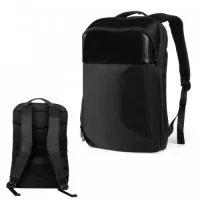 Mochila Premium, adequada para viagens de negócios, feito de tecido de poliéster, alças de ombro acolchoadas, aceita notebook de até 15,6”, porta USB na lateral, engate para mala de viagem.