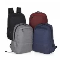 Mochila de nylon 21 litros com três compartimentos, sendo o principal com bolso para notebook 156. A mochila possui bolso lateral e suporte externo usb.