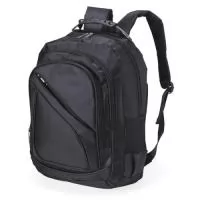 Mochila de nylon 30 litros com quatro compartimentos, sendo o principal com bolso para notebook 15,6. A mochila possui bolsos laterais em malha, duas alças de mãos e área costada com revestimento espumado.