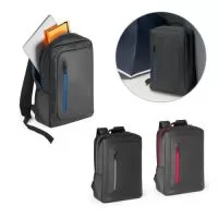 Mochila para notebook em 600D com revestimento resistente à água e um compartimento principal almofadado com divisória para notebook até 15.6