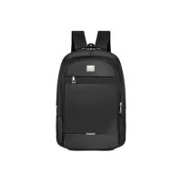 Mochila produzida em poliéster de alta resistência. Possui compartimento acolchoado para notebook de até 14”, oferecendo proteção e praticidade no transporte. Dispõe de dois bolsos laterais em tela para garrafas ou acessórios e dois bolsos frontais com zíper para itens de acesso rápido. Suas alças anatômicas garantem conforto extra e melhor distribuição do peso nas costas.  Características: • Alças anatômicas; • Material: poliéster resistente; • Incluso placa metálica - 40x30mm para personalização; • Bolsos frontais com zíper para acessórios de fácil acesso; • Bolsos laterais em redinha para garrafas ou pequenos objetos; • Compartimento principal com divisória acolchoada para notebook até 14”.