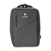 Mochila para notebook de até 15,6” com expansor, confeccionada em tecido externo de poliéster 600D e tecido interno de poliéster 210D. Possui conector USB na lateral, compartimento frontal com zíper e compartimento principal com divisórias para pequenos objetos, chaves, tablet e notebook de até 15,6”. Conta ainda com engate para mala de viagem, além de alças de mão e de ombro acolchoadas.