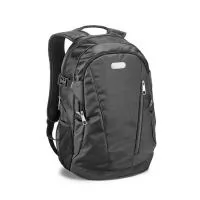 "Mochila para notebook em 840D jacquard com dois compartimentos forrados. O compartimento posterior com divisória almofadada para notebook até 15.6"" e o compartimento frontal com diversos bolsos interiores. Bolso lateral em tela mesh e bolso frontal