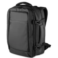 Mochila em poliéster 900D com PU e interior em poliéster 210D, capacidade de 26L. Possui divisória e zíper frontal, divisórias internas, compartimento a vácuo com bomba, zíper com expansor da mochila, espaço para tablet e notebook 15,6”, bolso lateral, cinco engates rápidos, alças acolchoadas, zíper nas costas, entrada USB e Tipo C e engate para mala. Possui uma capacidade de 31 Litros (Fechada) e 45 Litros (Expandida).  *Acompanha bomba para desinflar/inflar juntamente com 6 pilhas.