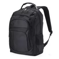 Mochila de nylon 30 litros com quatro compartimentos, sendo o principal com bolso para notebook 15,6. A mochila possui bolsos laterais em malha, duas alças de mãos e área costada com revestimento espumado.  Altura: 46 cm Largura: 32 cm Medidas aproximadas para gravação: (CxL): 5 cm x 15 cm