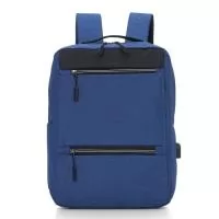 Mochila confeccionada em nylon resistente à água com capacidade máxima de 20 litros. Conta com três compartimentos, sendo o principal com divisórias para notebooks de até 15,6 polegadas e bolsos internos em diferentes tamanhos e os outros dois em tamanhos diferentes, localizadas na parte frontal. Conta ainda com bolso lateral e suporte USB externo.  Altura: 42 cm Largura: 31 cm Medidas aproximadas para gravação: (CxL): 25 cm x 16 cm Modelo de notebook utilizado para referência: Gateway NE56R15b 15,6 polegadas
