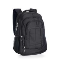 Mochila de poliéster 25 litros com três compartimentos, sendo o principal com bolso para notebook 156.